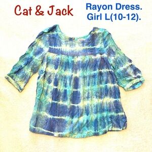 5/$15💥 Girl L(10-12) Tie-Dye Rayon Dress  Spring Summer 👗